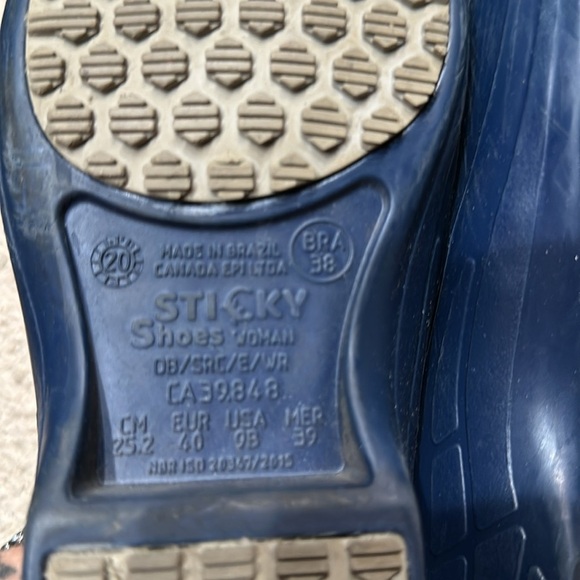 Sticky Work Shoes  Women Navy Water-Proof Non-Slip Lightweight Nursing Size 9 - Picture 3 of 6